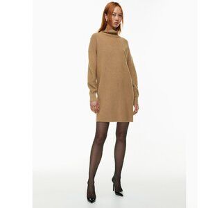 Aritzia Babaton Mclean Merino Wool Knit Sweater Dress Brown Sz M Casual Chic